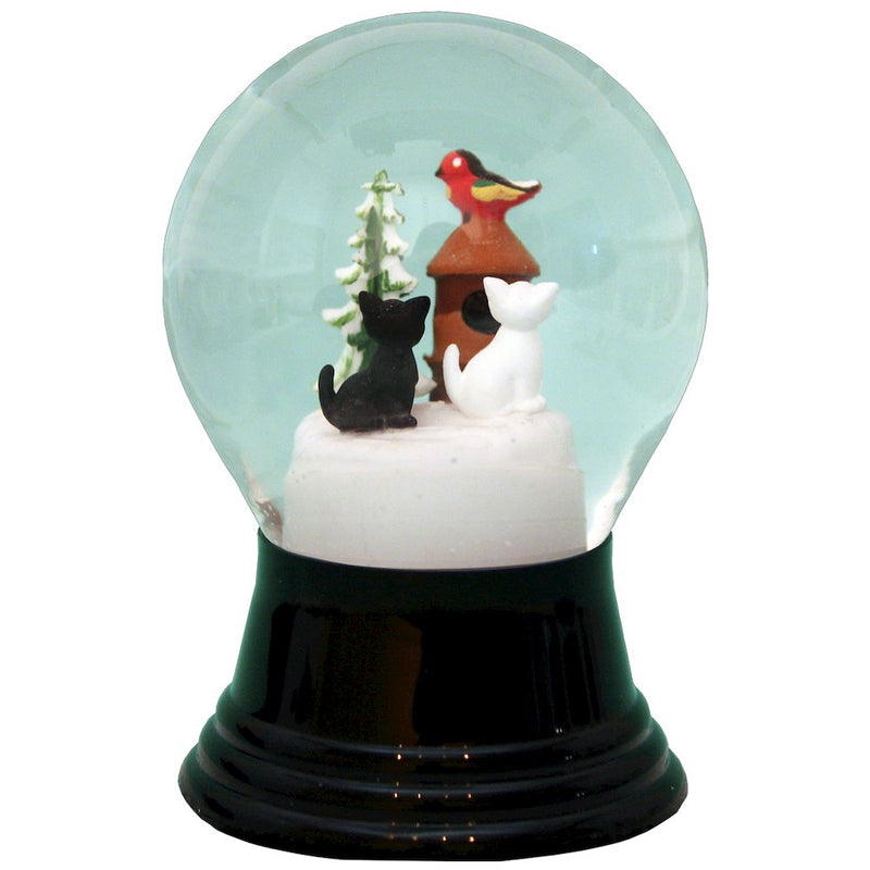 Snowglobe - Medium Cats with Birdhouse