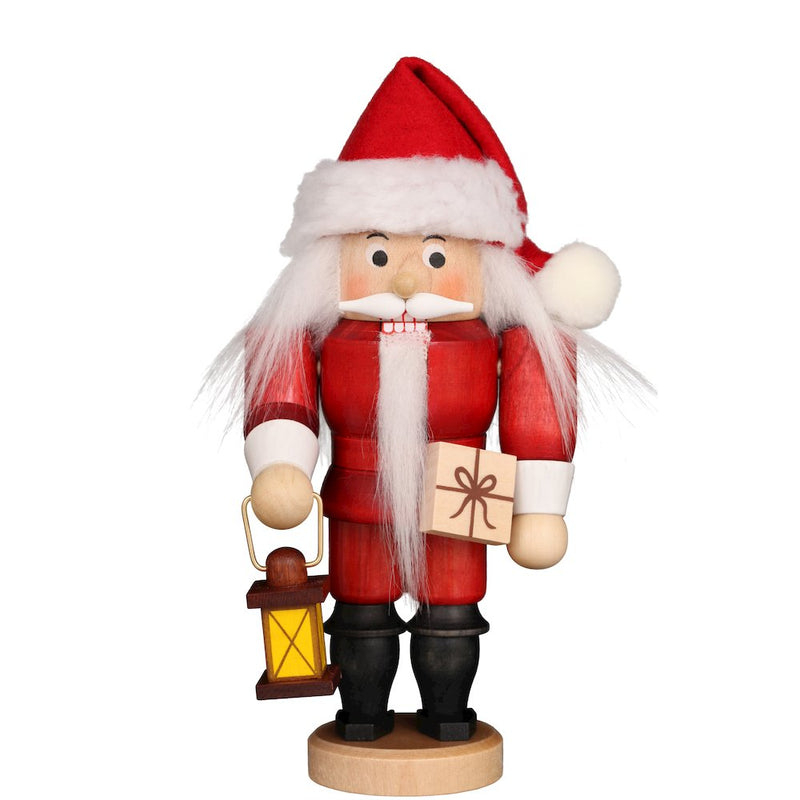 Mini Nutcracker - Dark Red Stain Santa