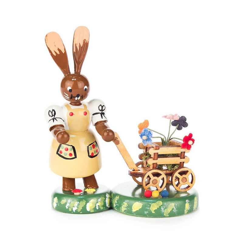 Easter Figure - Bunny Lady With Flower Cart