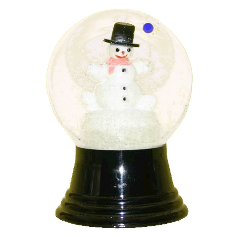 Perzy Snowglobe-Medium Snowman with Balloon-5" H W x 3" D, 5" x 3" x 3", White