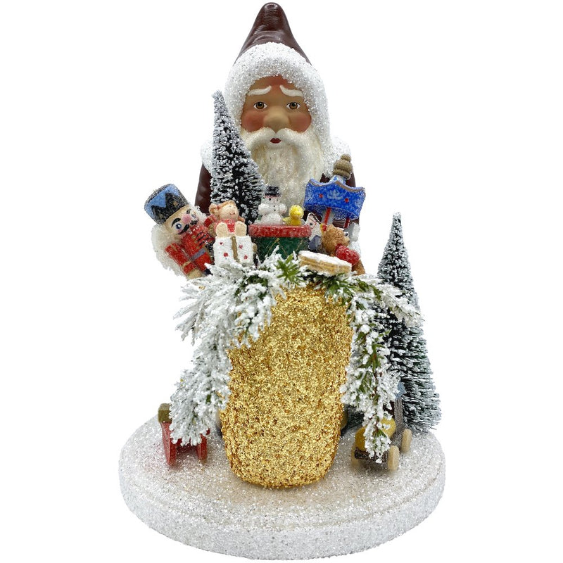 Paper Mache Candy Container - Santa With Gifts