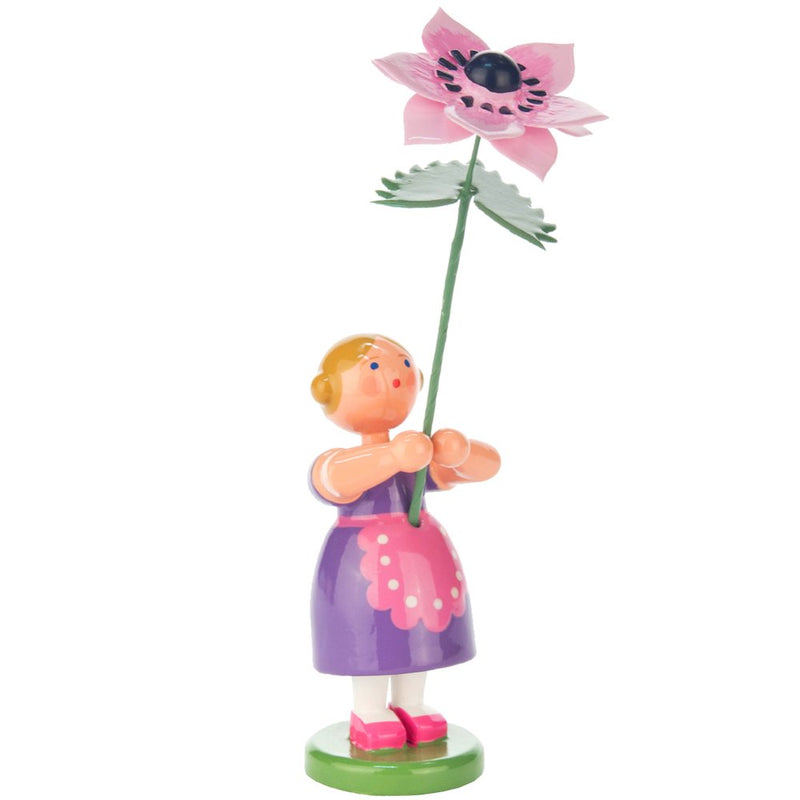 Easter Figurine - Pink Anenome Flower Girl