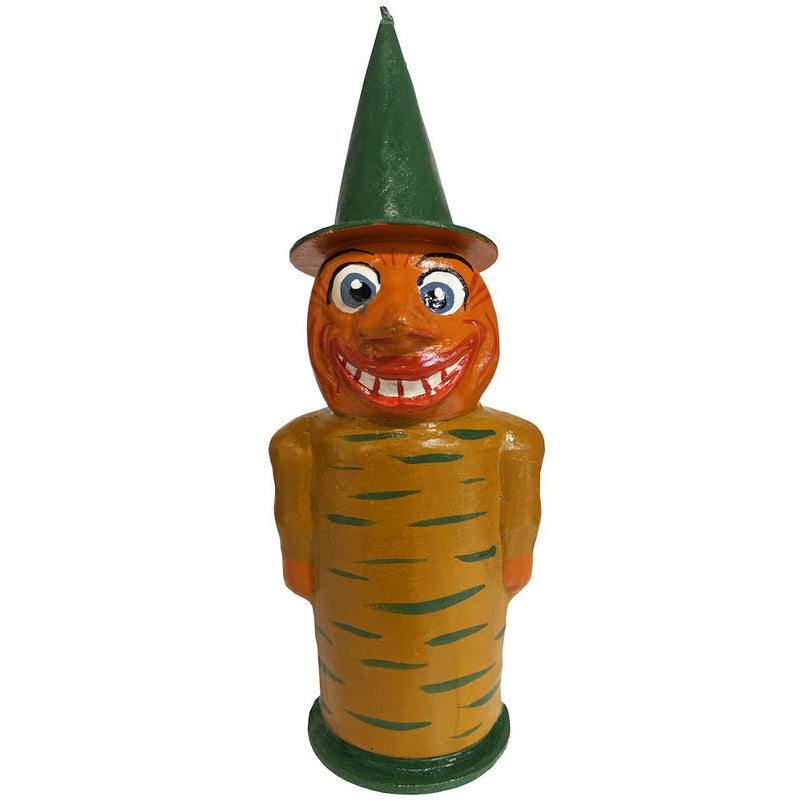 Paper Mache Figurine - Cardboard Pumpkin Man