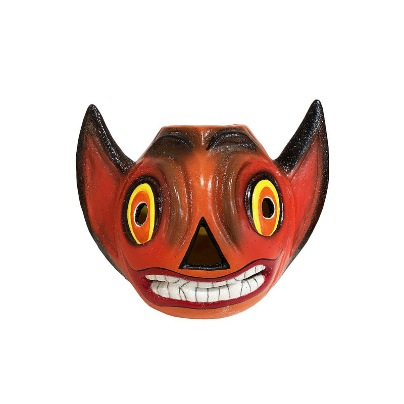 Shcaller Paper Mache Candy Container - Orange Devil Head