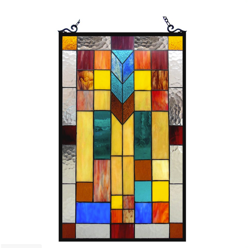 TATE Tiffany-glass Mosaic Design Window Panel 16x26