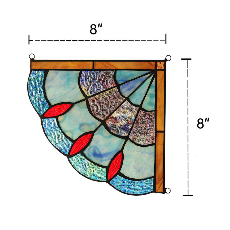 MEI Victorian Tiffany-glass Window Panel 8" Wide