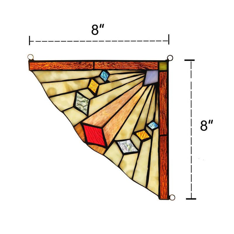 ORCHID Mission Tiffany-glass Window Panel 8" Wide