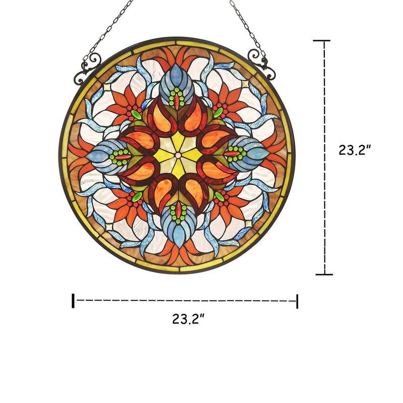 KYLIE Victorian Tiffany-glass Window Panel 24" Wide