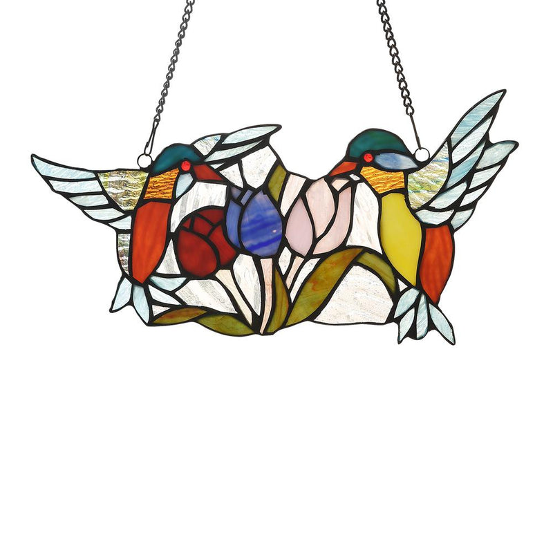 CHLOE Lighting NECTAR Tiffany-style Animal Design Window Panel 16" x 9"