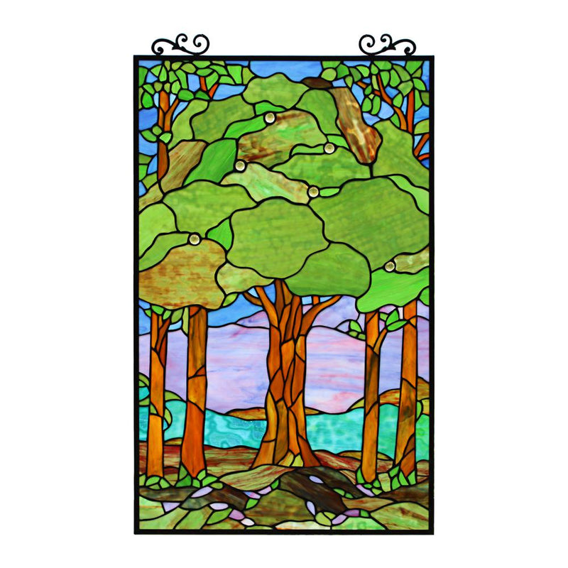 CHLOE Lighting SUMMER Tiffany-Style Stained Glass Verical Hanging Window Panel 33" Tall