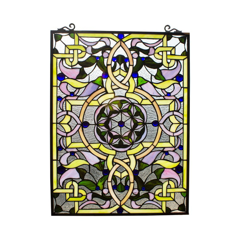 CHLOE Lighting SABRINA Tiffany-style Victorian Window Panel 24" Height