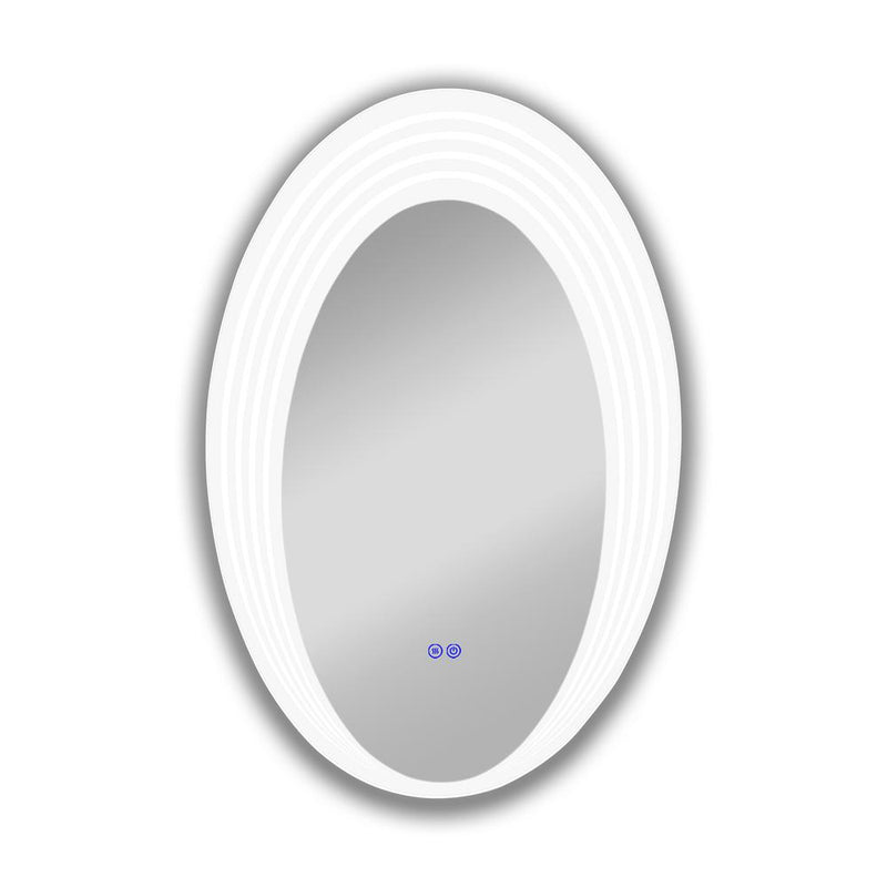 Back Lit Oval TouchScreen LED Mirror 3 Color Temperatures 3000K-6000K