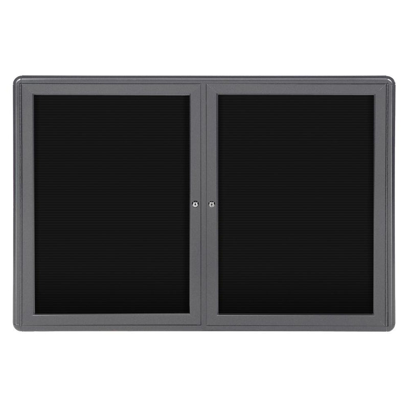 34 x47  2-Door Ovation Letterboard Black - Gray Frame