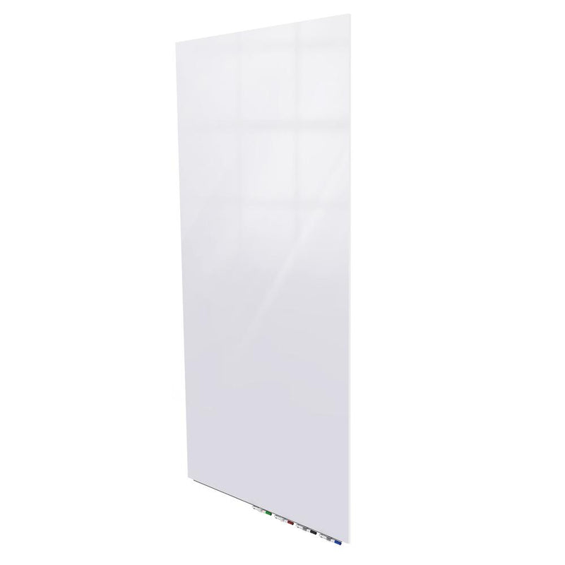 Ghent Aria 4'H x 3'W Magnetic Glass White Board, White Surface, Vertical, 4 Rare Earth Magnets, 4 Markers and Eraser