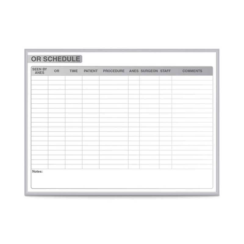 Ghent OR Schedule Whiteboard, 3’H x 4’W