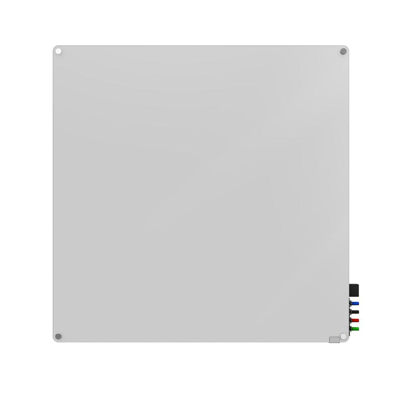 Ghent Harmony Glass Whiteboard with Radius Corners, 4'H x 4'W, White