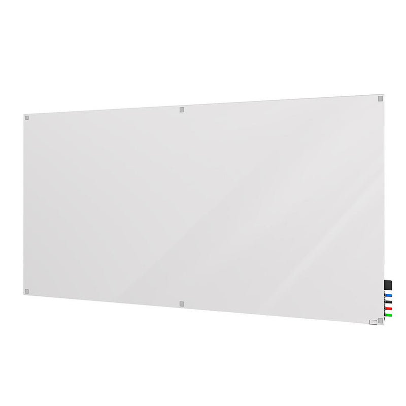 Ghent Harmony Glass Whiteboard with Square Corners, 4'H x 5'W, White