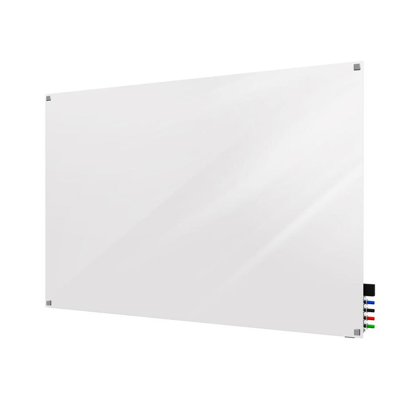 Ghent 2'x3' Harmony Glass Board, Colors - Square Corners - White - 4 Markers and Eraser