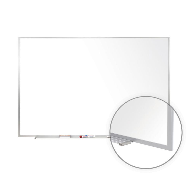 Ghent Magnetic Porcelain Whiteboard with Aluminum Frame, 2'H x 3'W