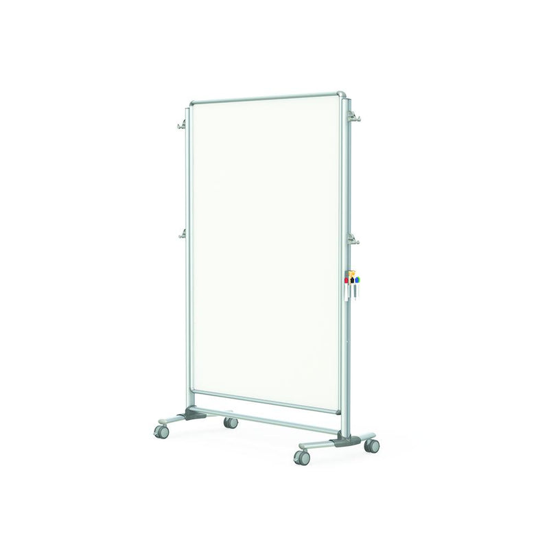 Ghent Nexus Partition, Mobile 2-Sided Porcelain Magnetic Whiteboard, 65 H x 46 W