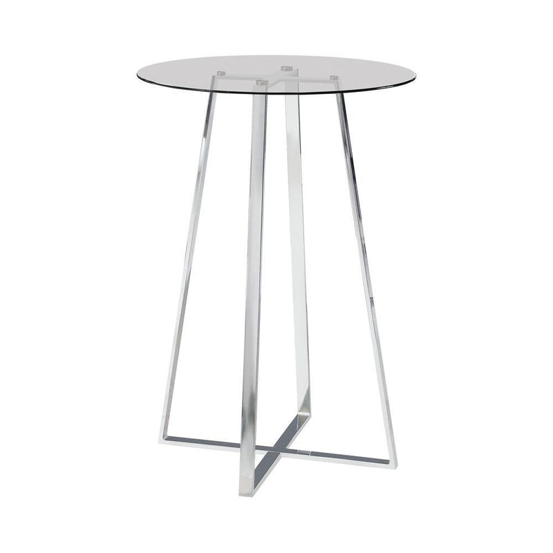 Zanella Glass Top Bar Table Chrome