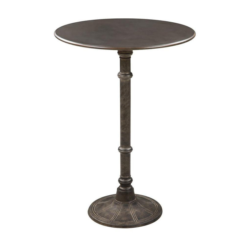 Oswego Round Bar Table Dark Russet and Antique Bronze