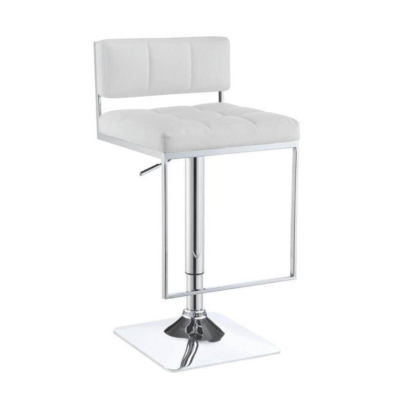 Alameda Adjustable Bar Stool White and Chrome