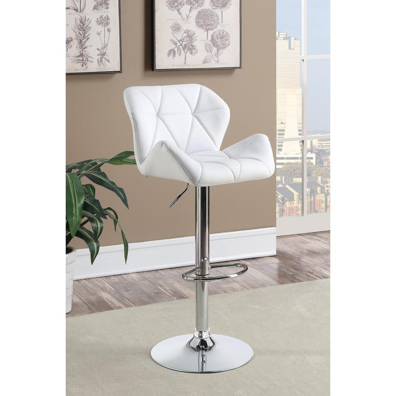 Berrington Adjustable Bar Stools Chrome and White (Set of 2)