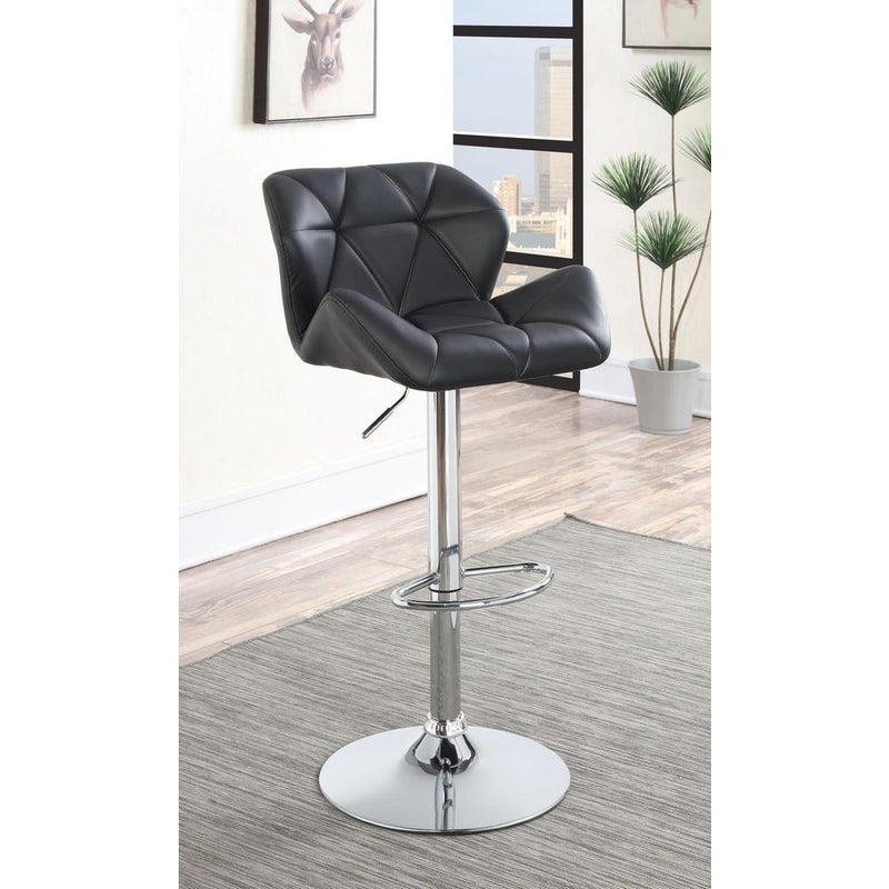 Berrington Adjustable Bar Stools Chrome and Black (Set of 2)