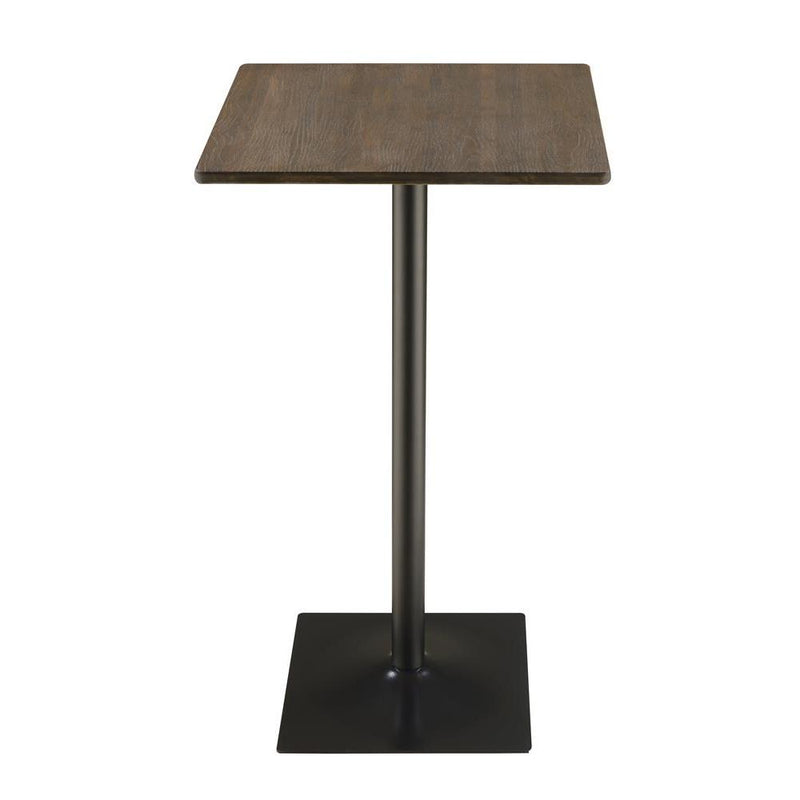 Cavalier Square Bar Table Dark Elm and Matte Black