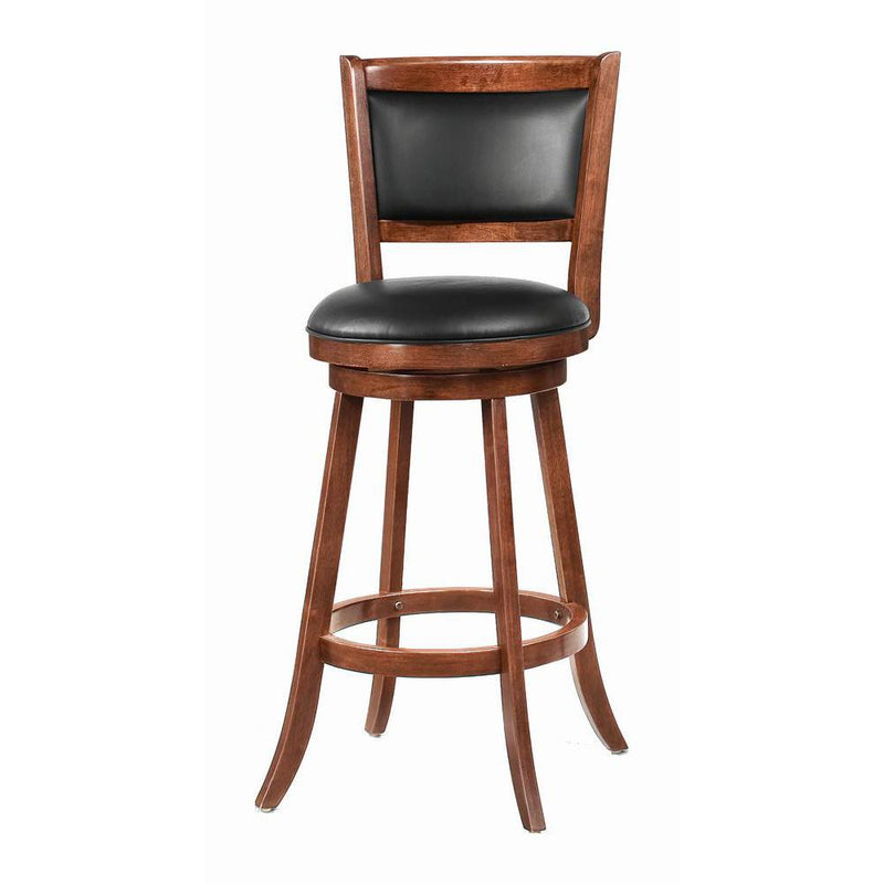 Broxton Upholstered Swivel Bar Stools Chestnut and Black (Set of 2)