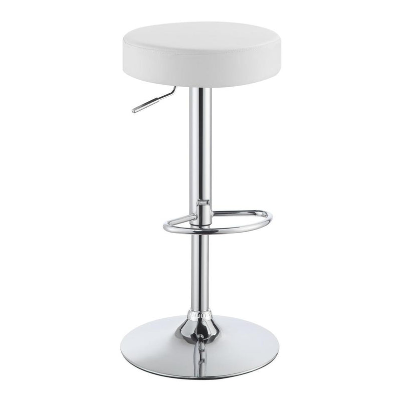 Ramses Adjustable Backless Bar Stool Chrome and White