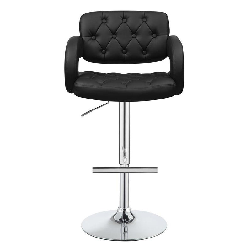 Brandi Adjustable Bar Stool Black and Chrome