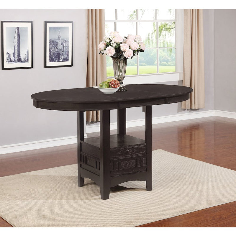 Lavon Oval 60-inch Extension Counter Dining Table Espresso