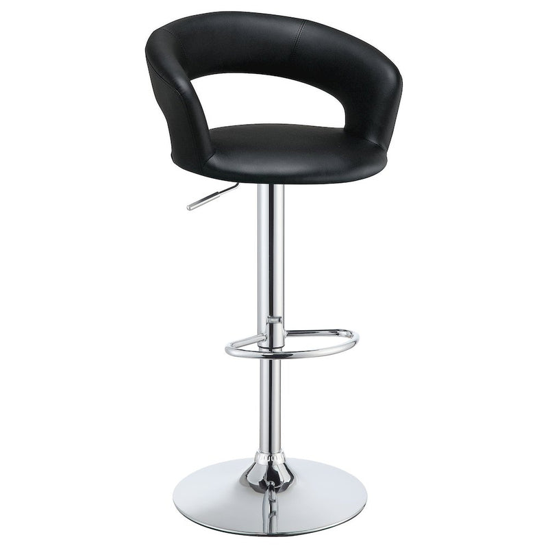 Barraza 29" Adjustable Height Bar Stool Black and Chrome