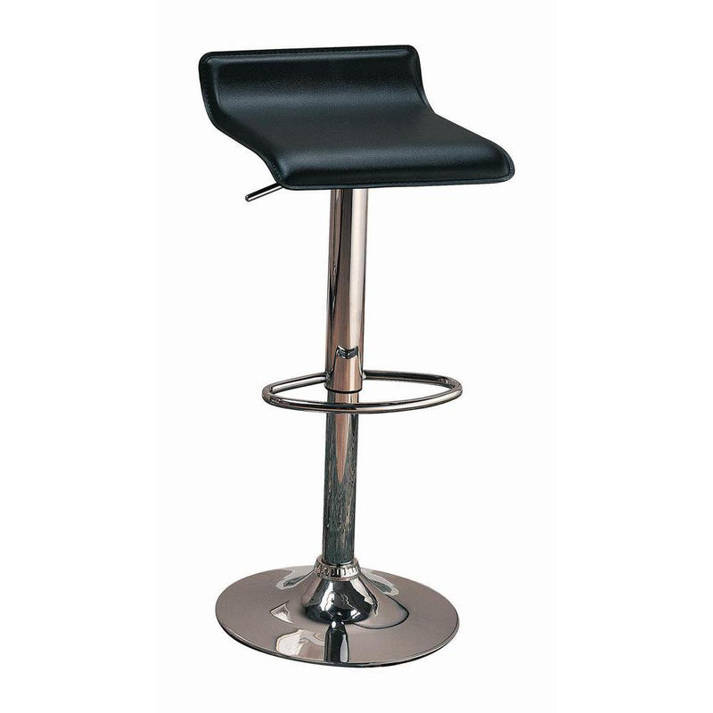 29" Upholstered Backless Adjustable Bar Stools Black and Chrome (Set of 2)