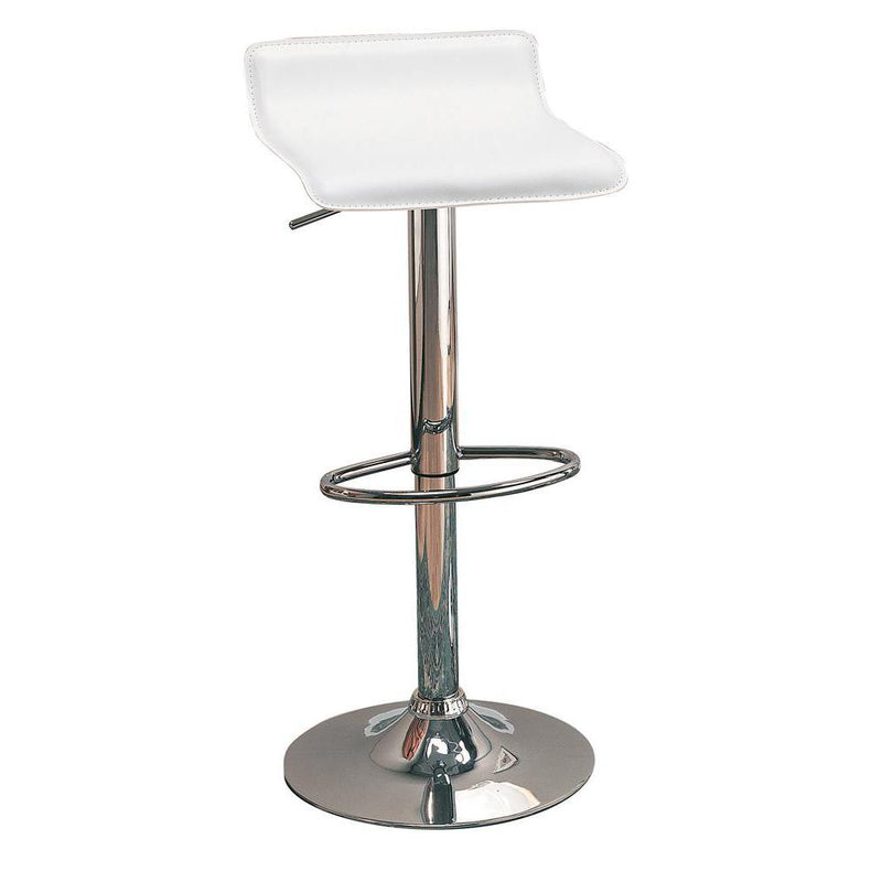 29" Upholstered Backless Adjustable Bar Stools White and Chrome (Set of 2)