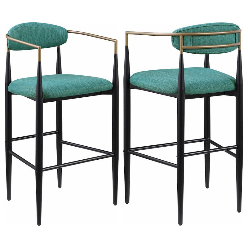 Tina Fabric Upholstered Bar Chair Green (Set of 2)