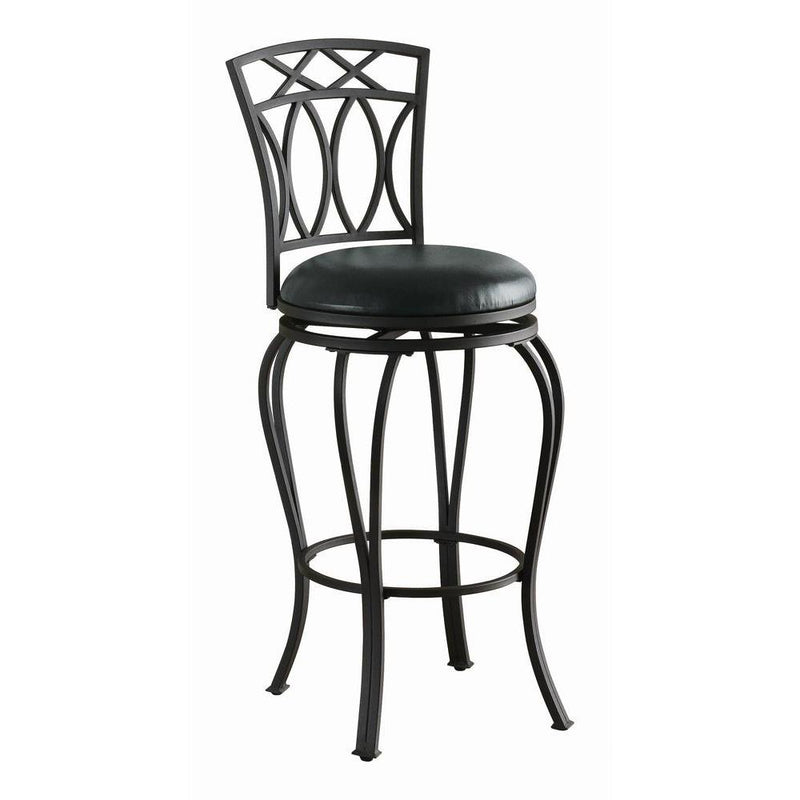 Adamsville Upholstered Swivel Bar Stool Black