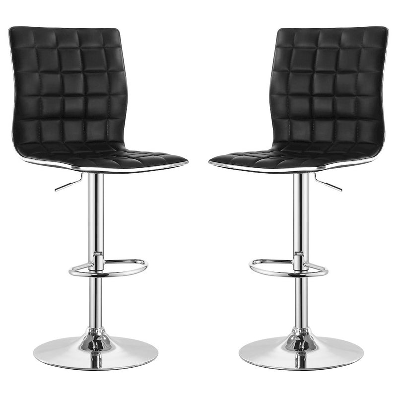 Ashbury Upholstered Adjustable Bar Stool Black (Set of 2)