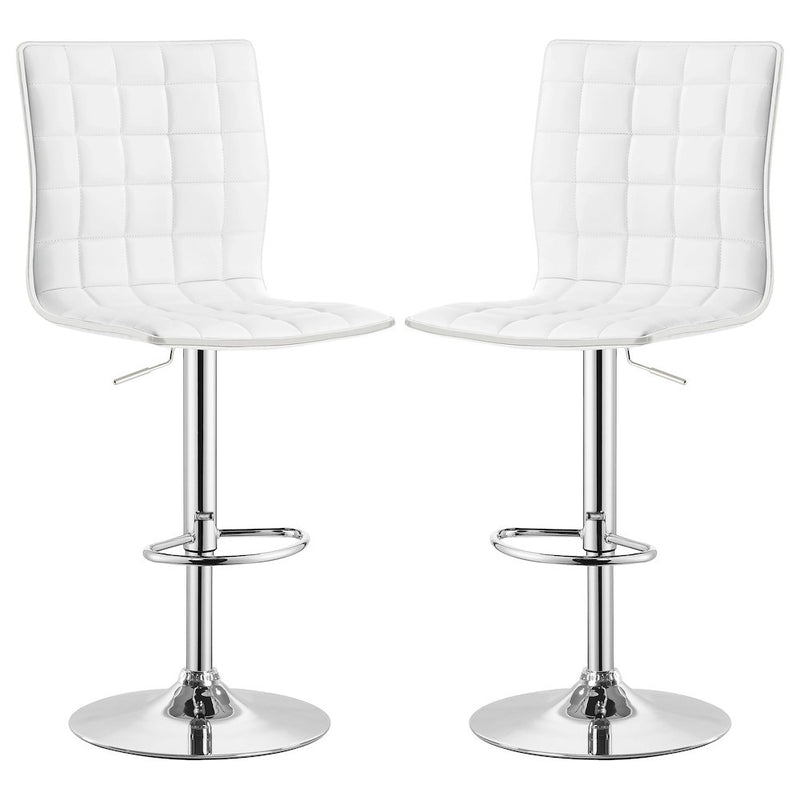 Ashbury Upholstered Adjustable Bar Stool White (Set of 2)