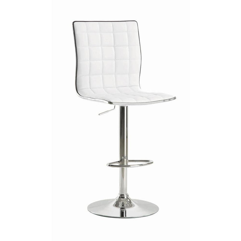 Ashbury Upholstered Adjustable Bar Stools White and Chrome (Set of 2)