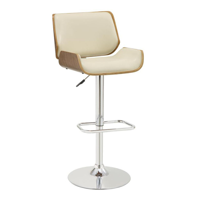 Folsom Upholstered Adjustable Bar Stool Ecru and Chrome