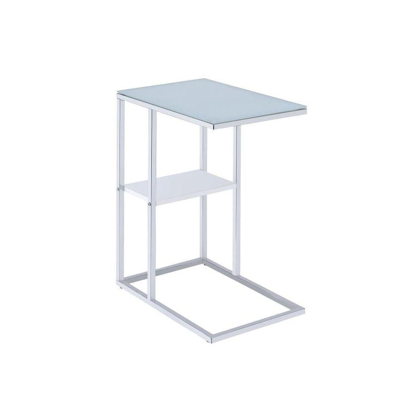 Daisy 1-shelf Accent Table Chrome and White