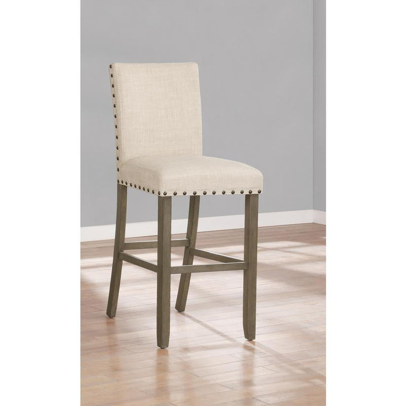 Ralland Upholstered Bar Stools with Nailhead Trim Beige (Set of 2)