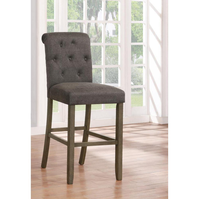 Balboa Tufted Back Bar Stools Grey and Rustic Brown (Set of 2)