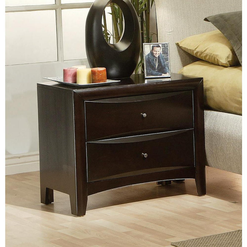 Phoenix 2-drawer Nightstand Deep Cappuccino