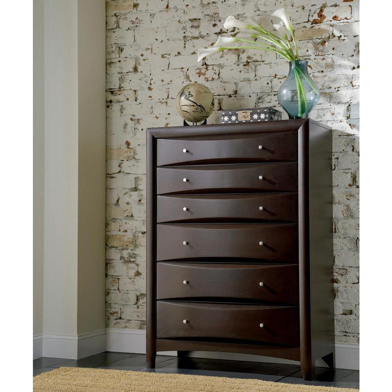 Phoenix 6-drawer Chest Deep Cappuccino