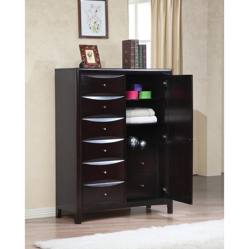 Phoenix 6-drawer Door Chest Deep Cappuccino