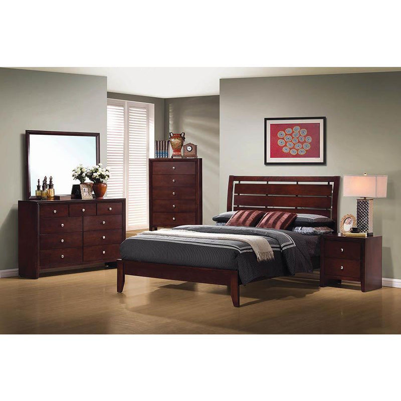 Serenity Eastern King Panel Bed Rich Merlot